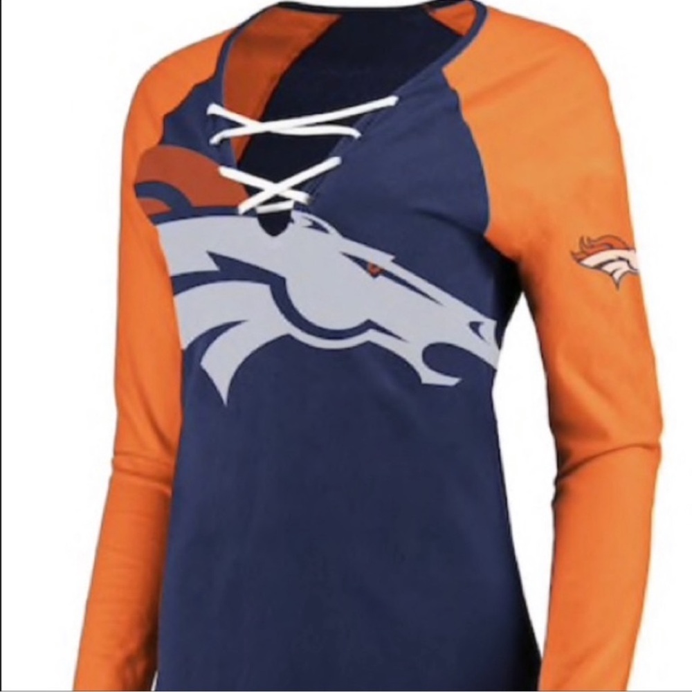 Denver Broncos Women's Lace-Up Long Sleeve Shirt